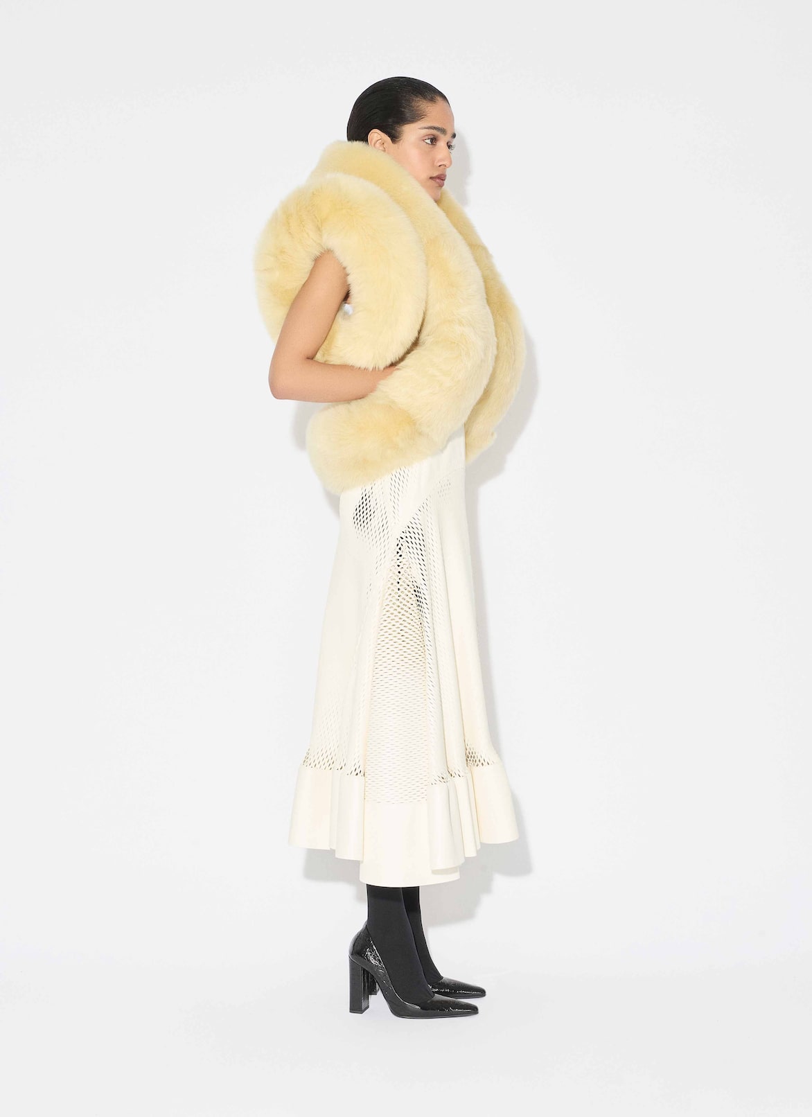 LAMBSKIN LEATHER FLARE SKIRT ALAÏA  LAMBSKIN LEATHER FLARE SKIRT